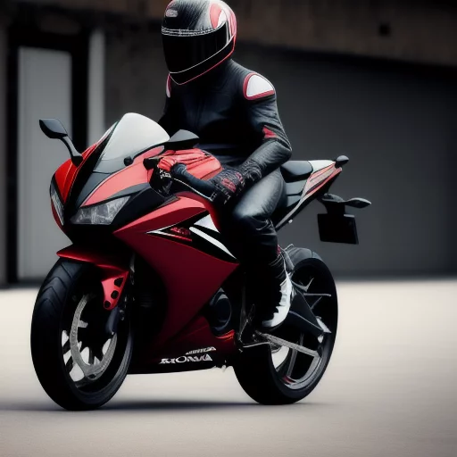 hyper realistic avatar guy riding black honda cbr 650r leather suit 8K photo realism